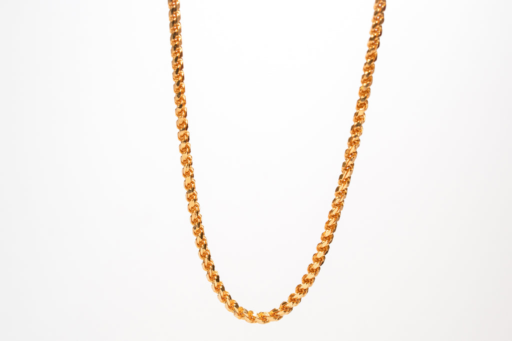 22K Gold Handmade Rope Chain