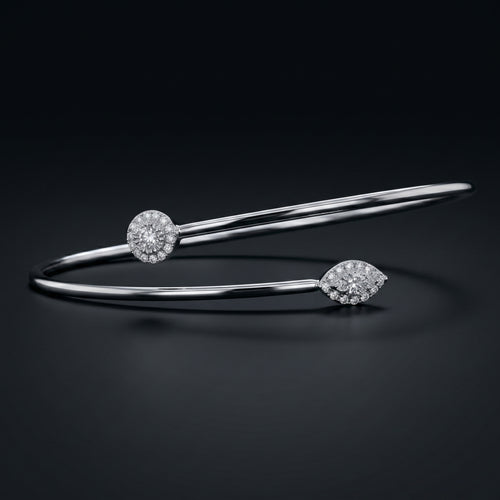 14K White Gold Bangle