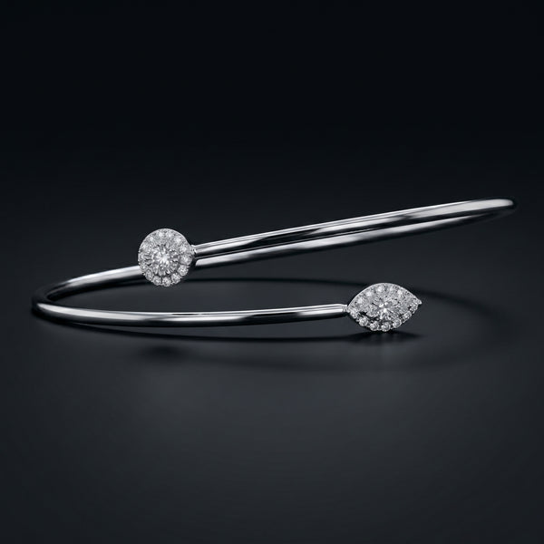 14K White Gold Bangle